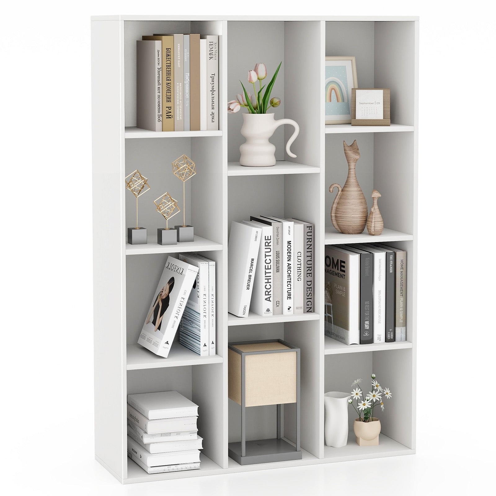 11-Cube Multifunctional Book Storage Organizer Display Cabinet with Anti-tipping Kits, White Bookcases   at Gallery Canada