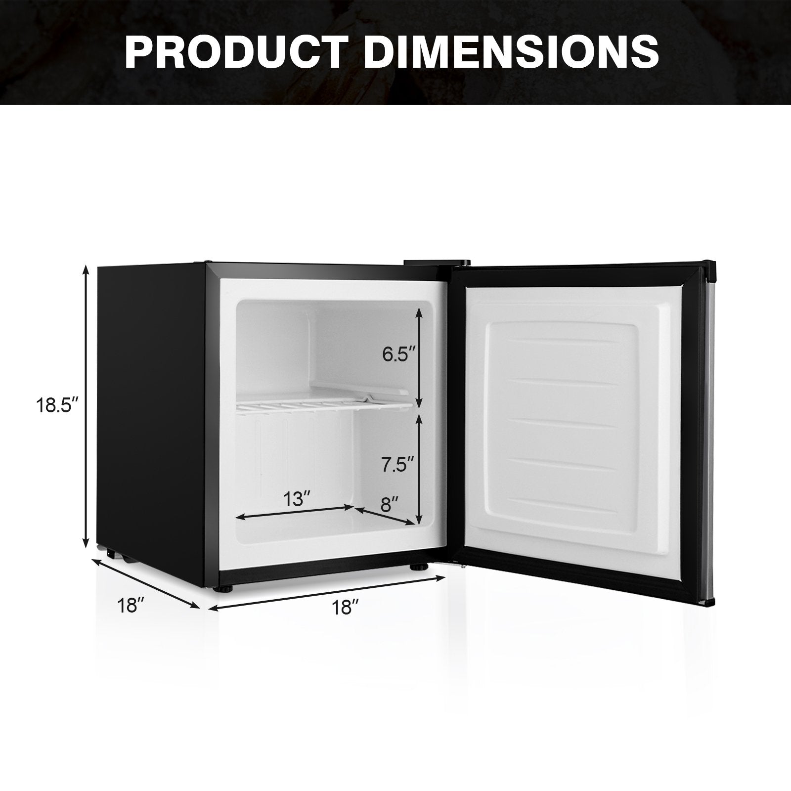 1.1 cu.ft. Compact Single Door Mini Upright Freezer, Black & White Freezers   at Gallery Canada