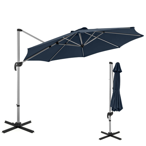 11 FT Outdoor Patio Umbrella with 360° Rotation and Adjustable Tilt, Navy