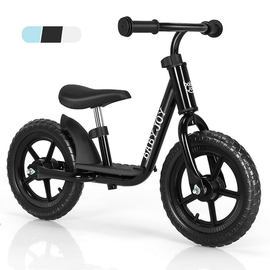 11 Inch Kids No Pedal Balance Training Bike with Footrest, Black Balance Bikes   at Gallery Canada