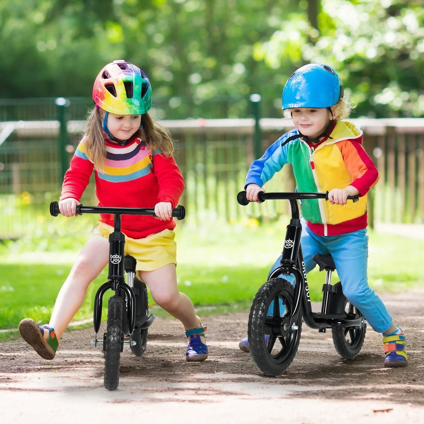 11 Inch Kids No Pedal Balance Training Bike with Footrest, Black Balance Bikes   at Gallery Canada