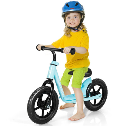 11 Inch Kids No Pedal Balance Training Bike with Footrest, Blue Balance Bikes   at Gallery Canada