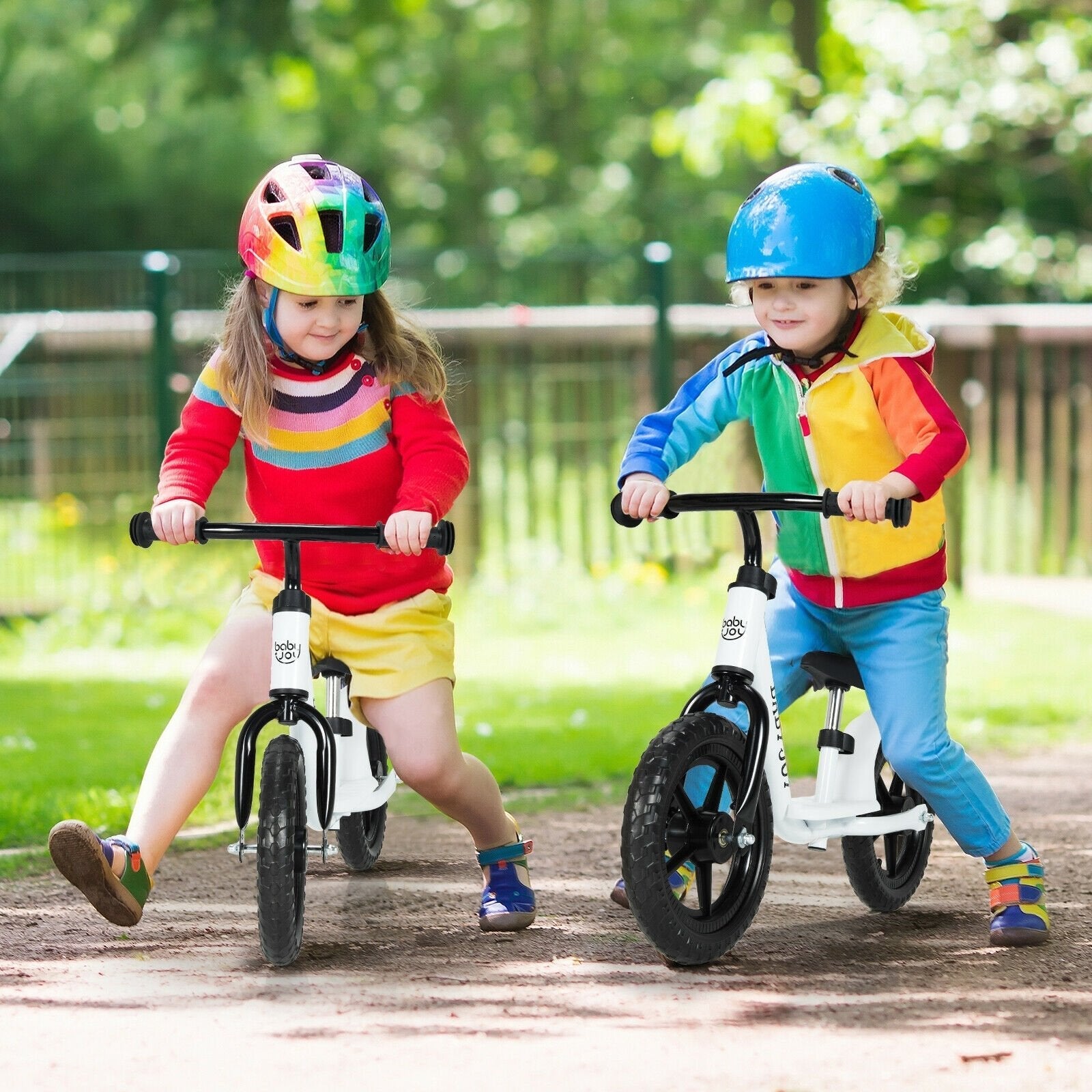 11 Inch Kids No Pedal Balance Training Bike with Footrest, White Balance Bikes   at Gallery Canada