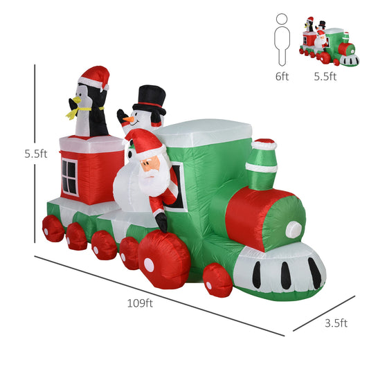11' Long Lighted Christmas Inflatable Train Santa Claus Indoor Outdoor - Gallery Canada