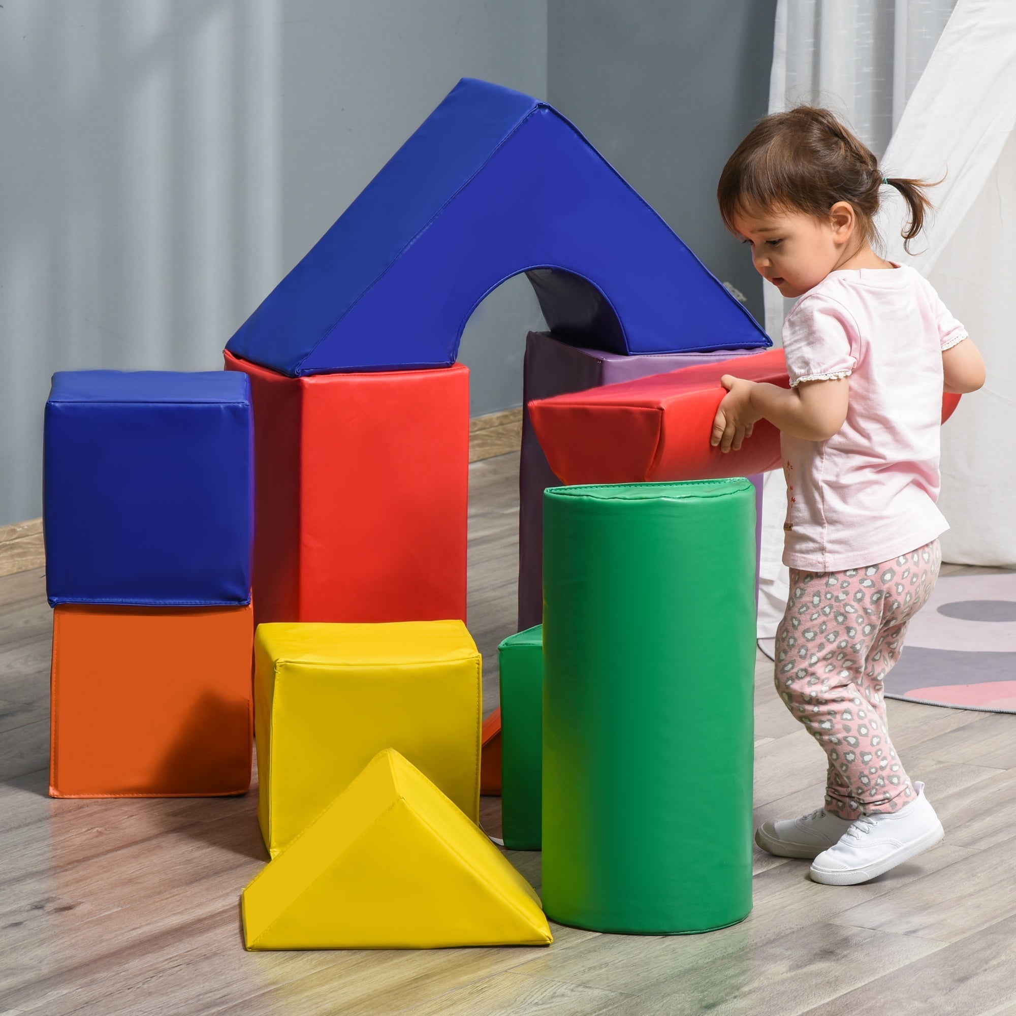 11 Piece Soft Play Blocks Kids Climb and Crawl Gym Toy Foam Building Non-Toxic Baby Gym & Playmats   at Gallery Canada