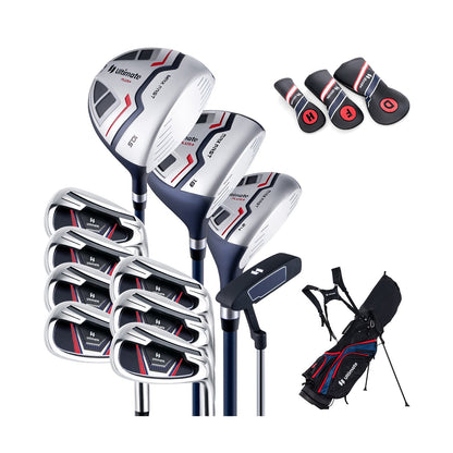 11 Pieces Complete Golf Club Package Set, Blue Golf   at Gallery Canada