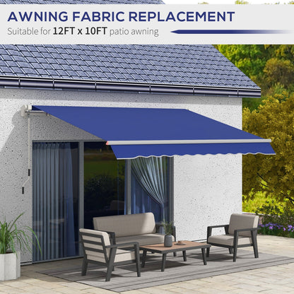 11' x 10' Outdoor Sunshade Canopy Awning Cover, Retractable Awning Fabric Replacement, UV Protection, Navy Blue Awning Fabric Replacement   at Gallery Canada