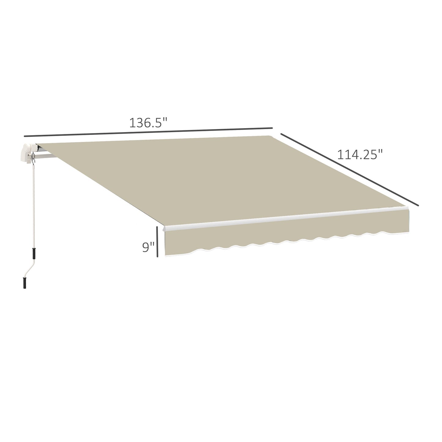 11' x 10' Retractable Awning Fabric Replacement Outdoor Sunshade Canopy Awning Cover, UV Protection, Cream White Awning Fabric Replacement   at Gallery Canada