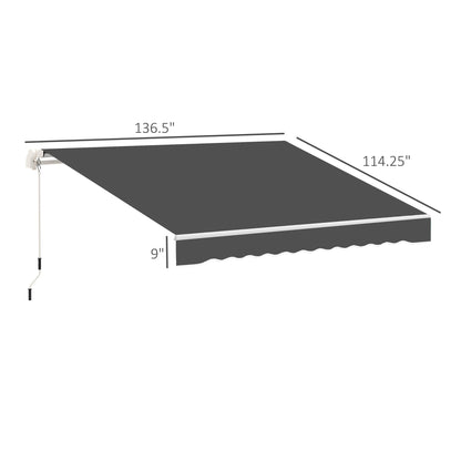 11' x 10' Retractable Awning Fabric Replacement Outdoor Sunshade Canopy Awning Cover, UV Protection, Grey Awning Fabric Replacement   at Gallery Canada