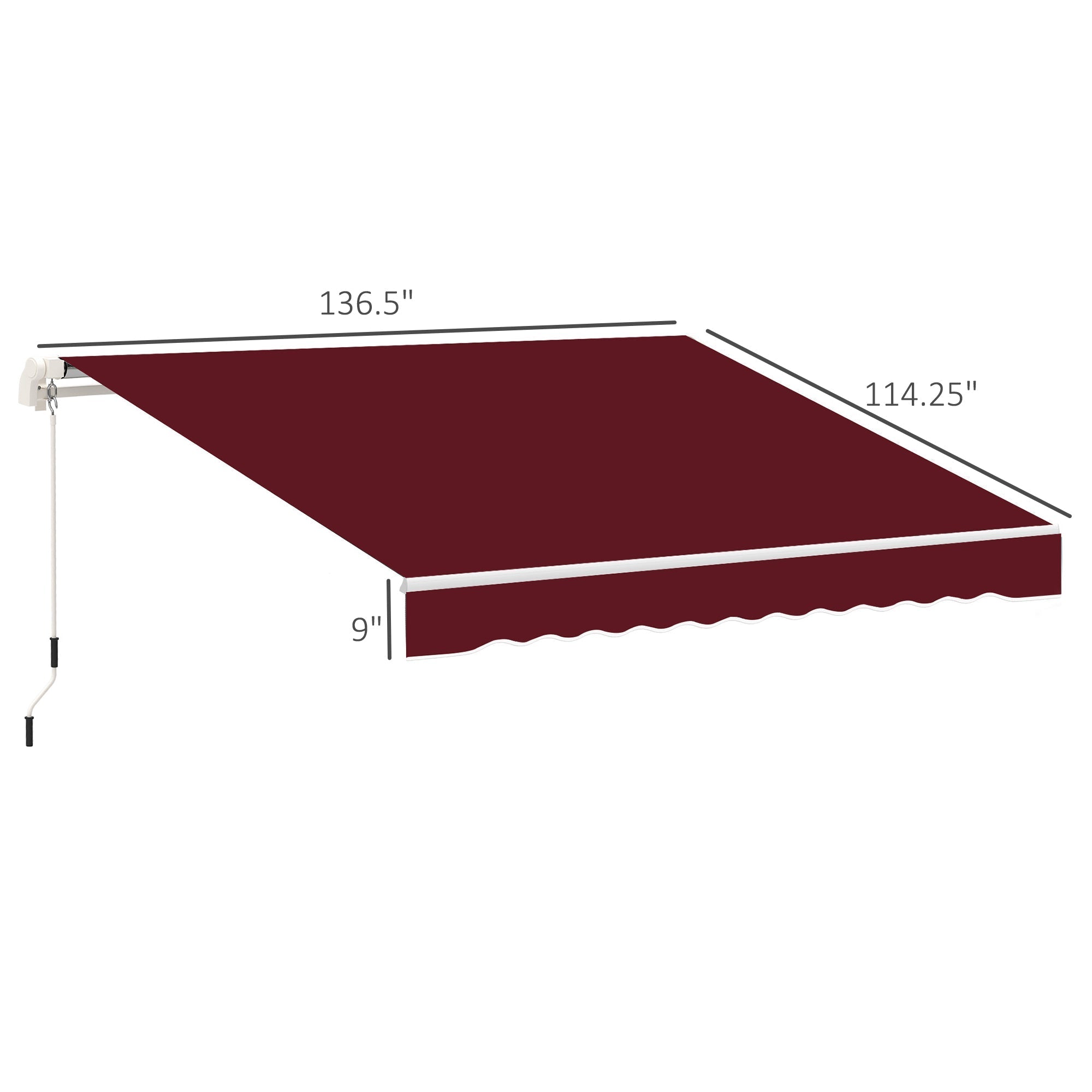 11' x 10' Retractable Awning Fabric Replacement Outdoor Sunshade Canopy Awning Cover, UV Protection, Wine Red Awning Fabric Replacement   at Gallery Canada