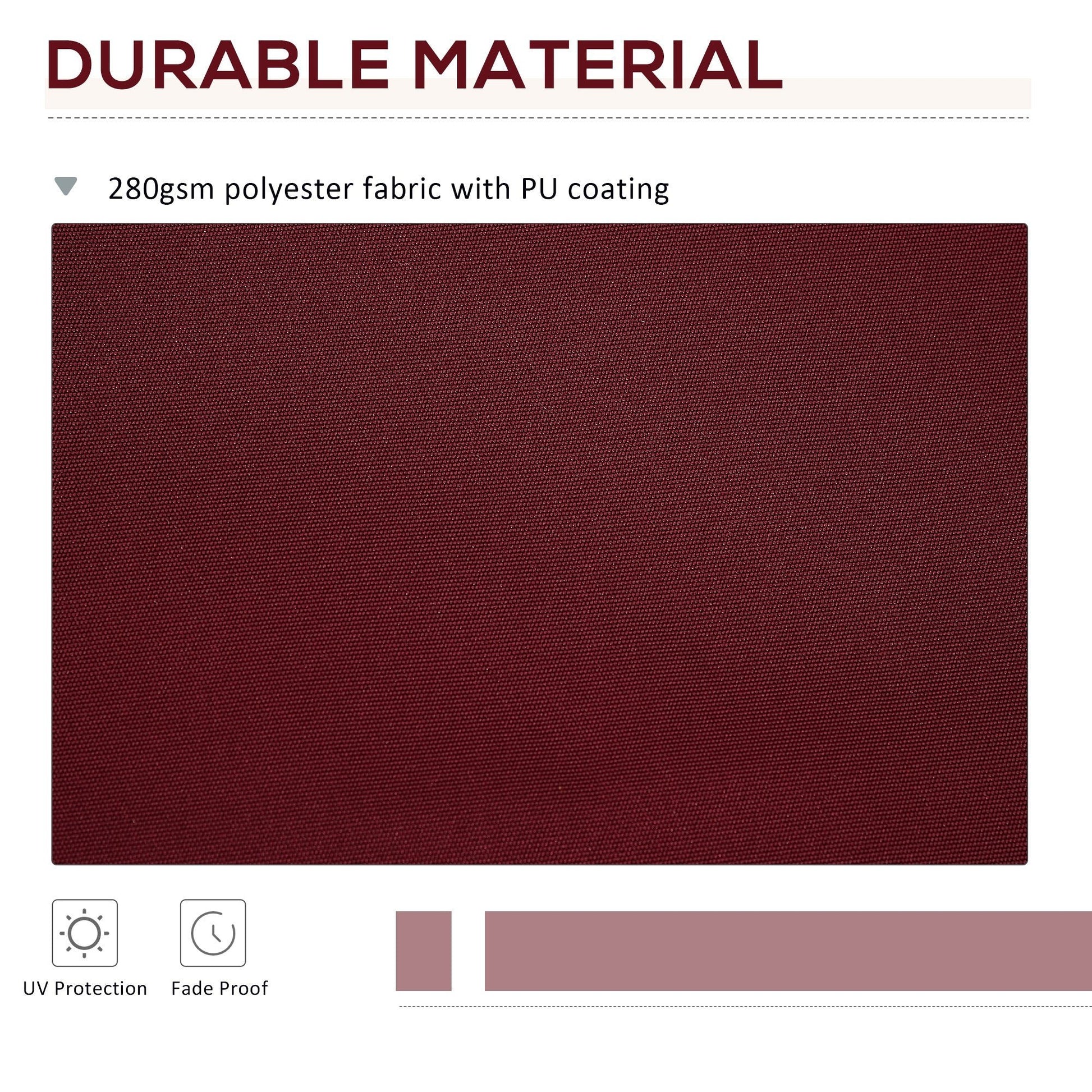 11' x 10' Retractable Awning Fabric Replacement Outdoor Sunshade Canopy Awning Cover, UV Protection, Wine Red Awning Fabric Replacement   at Gallery Canada