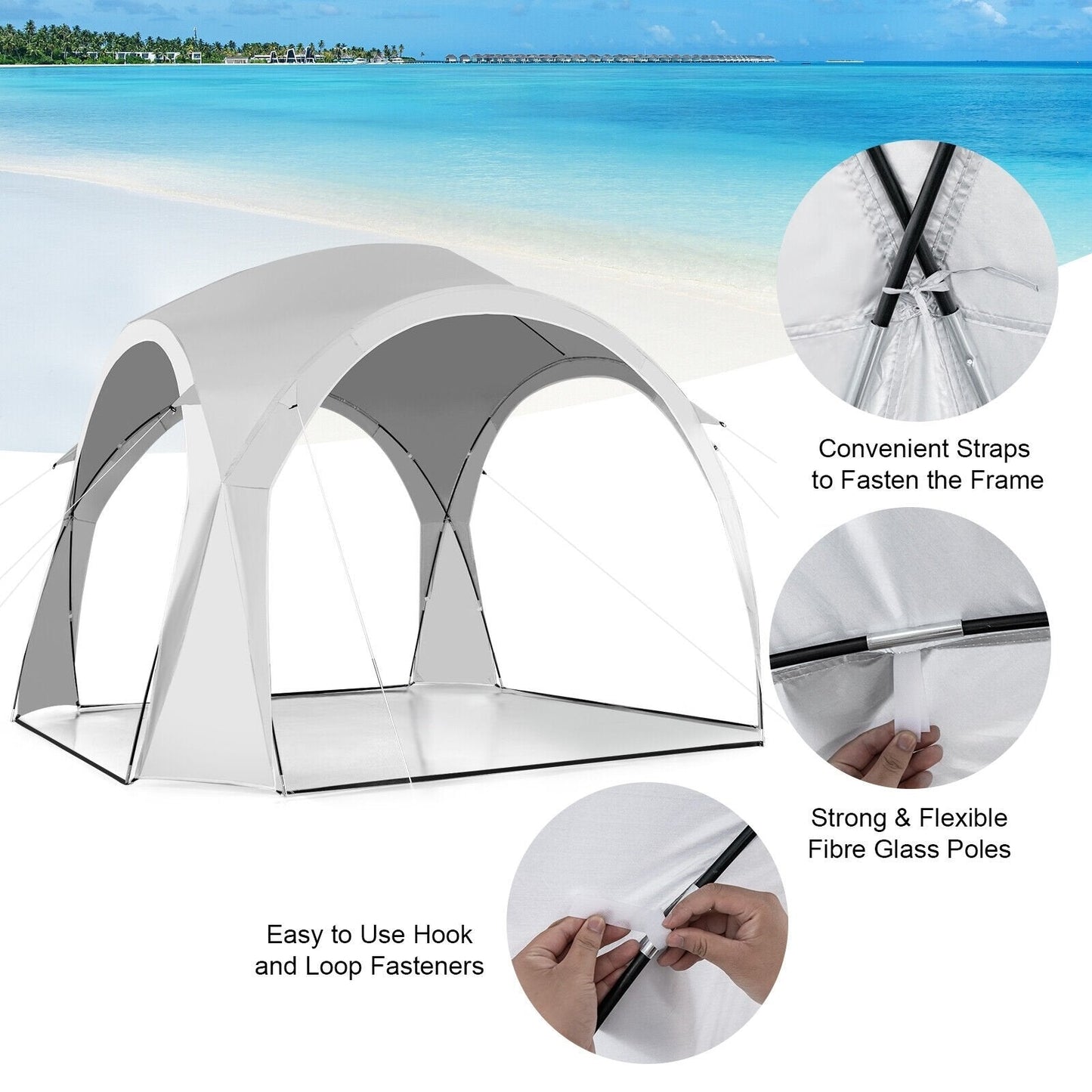 11 x 11 Inch Patio Sun Shade Shelter Canopy Tent Portable UPF 50+ Outdoor Beach, White Tents   at Gallery Canada