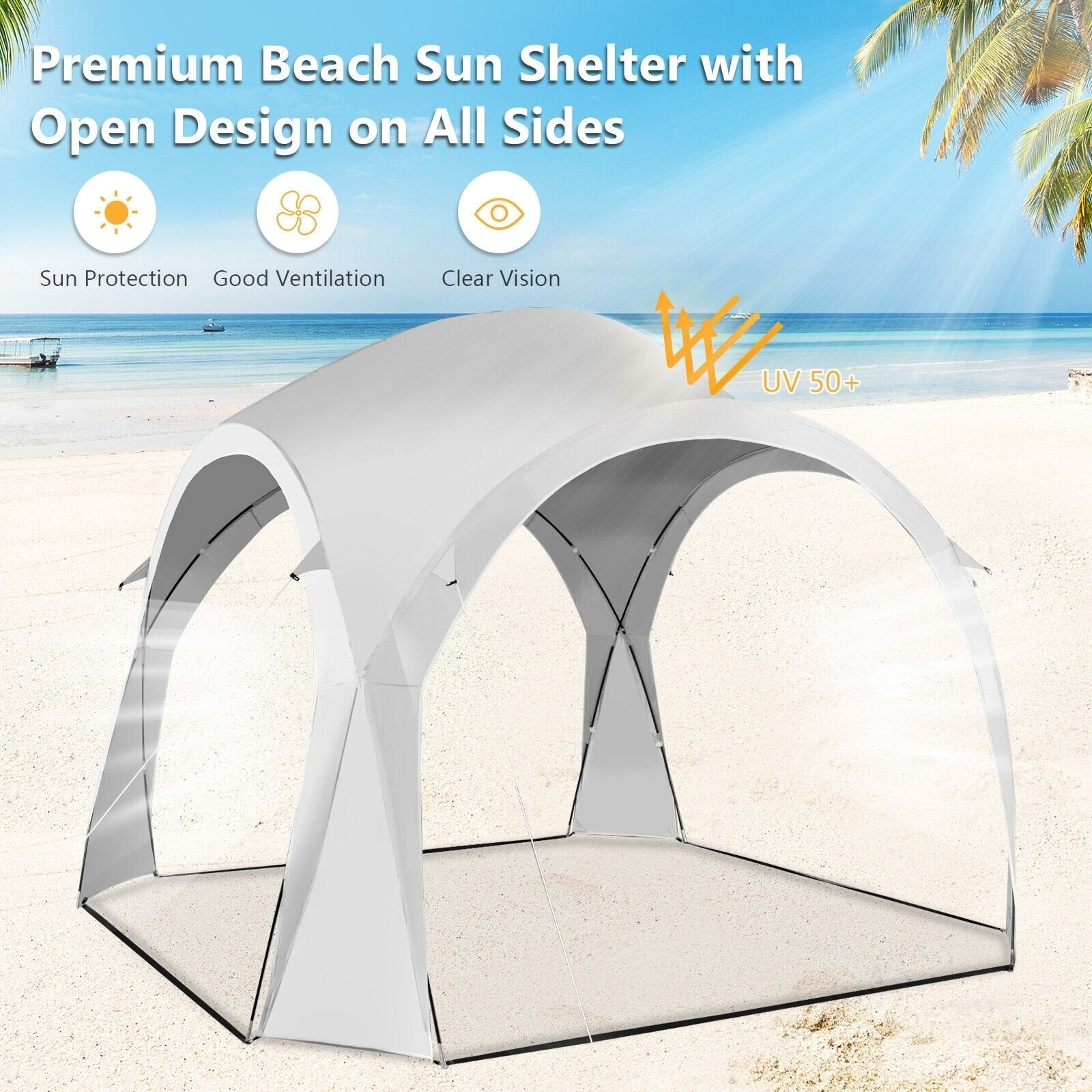 11 x 11 Inch Patio Sun Shade Shelter Canopy Tent Portable UPF 50+ Outdoor Beach, White Tents   at Gallery Canada