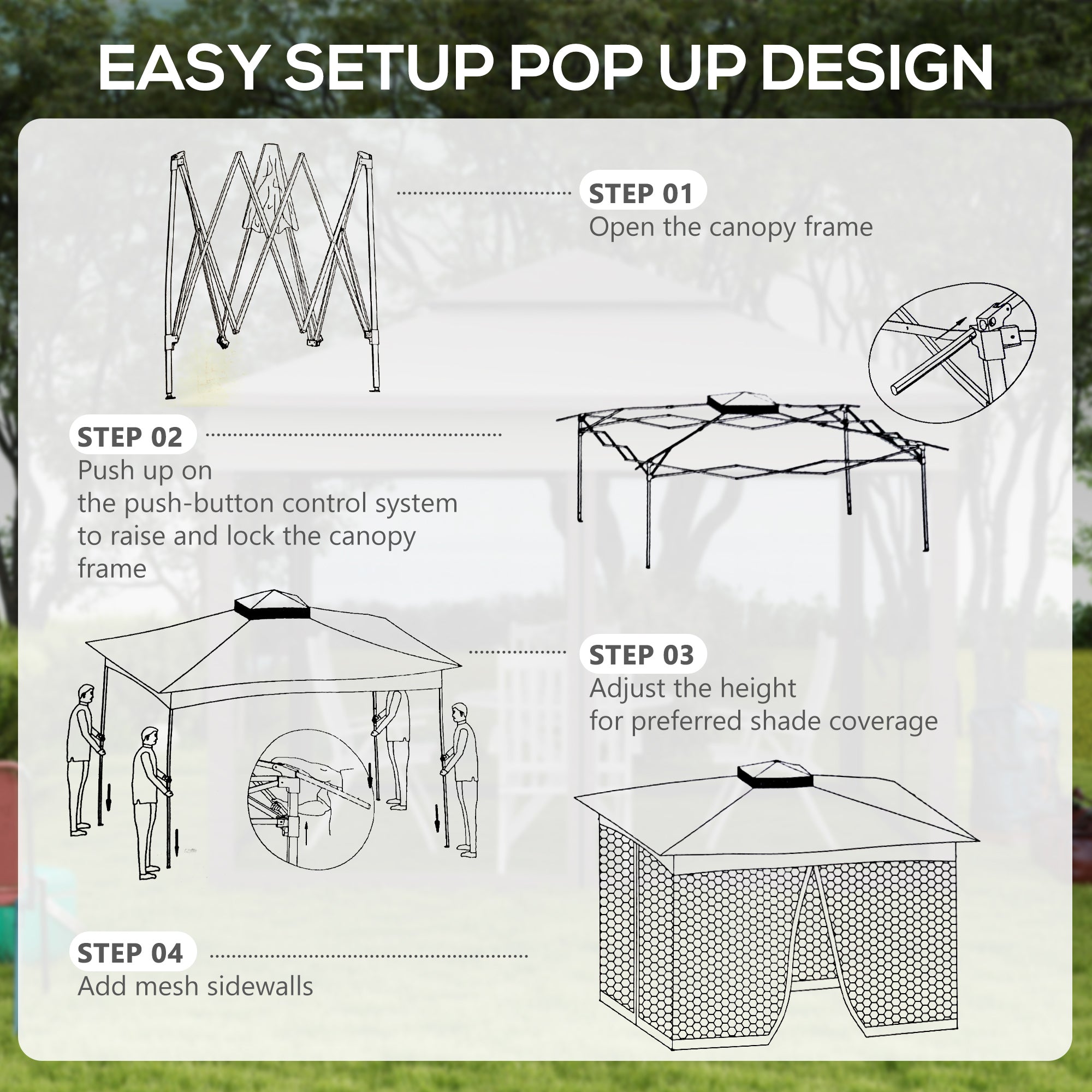 11' x 11' Pop Up Canopy 2-Tier Soft Top Shelter Event Tent w/ Netting Carry Bag for Patio Backyard Garden, Grey Pop Up Canopies   at Gallery Canada