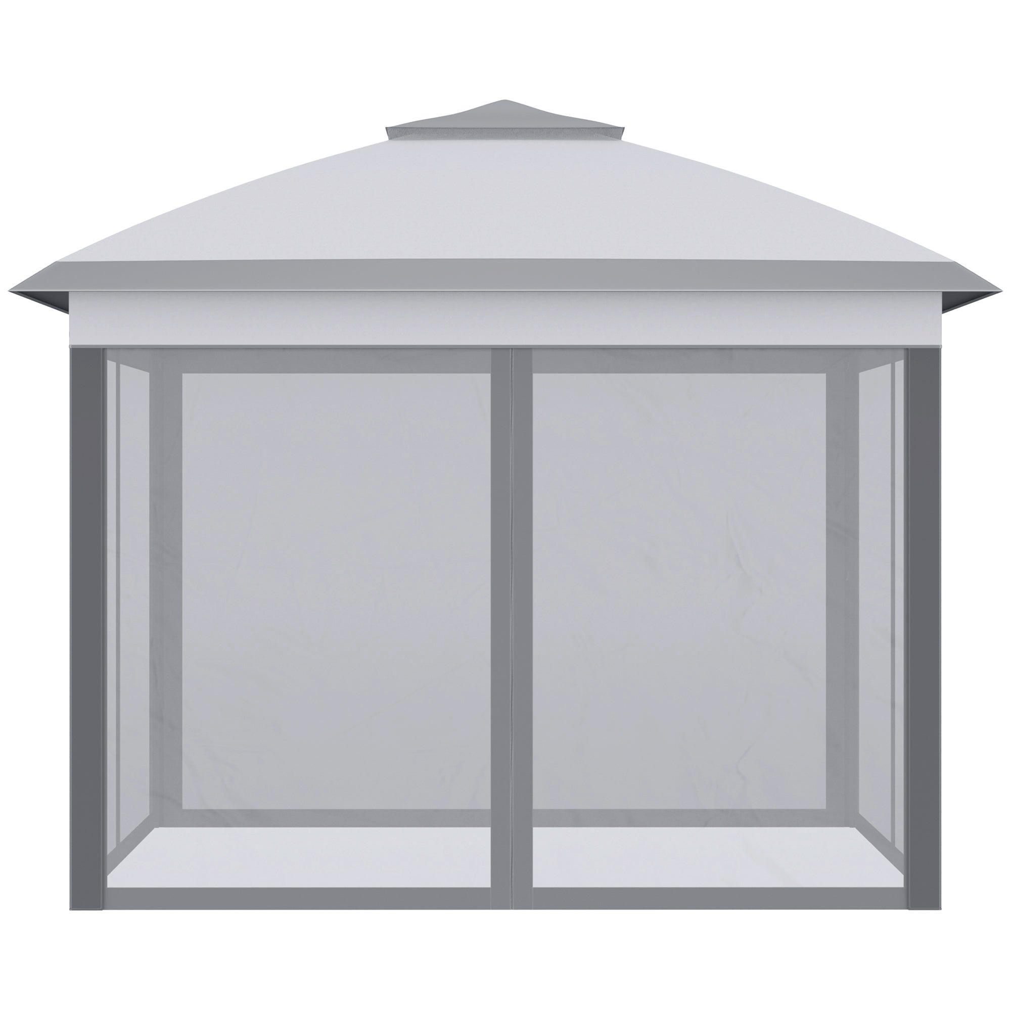 11' x 11' Double Roof Pop Up Gazebo with Mesh Walls and Carry Bag, Gray Pop Up Canopies   at Gallery Canada