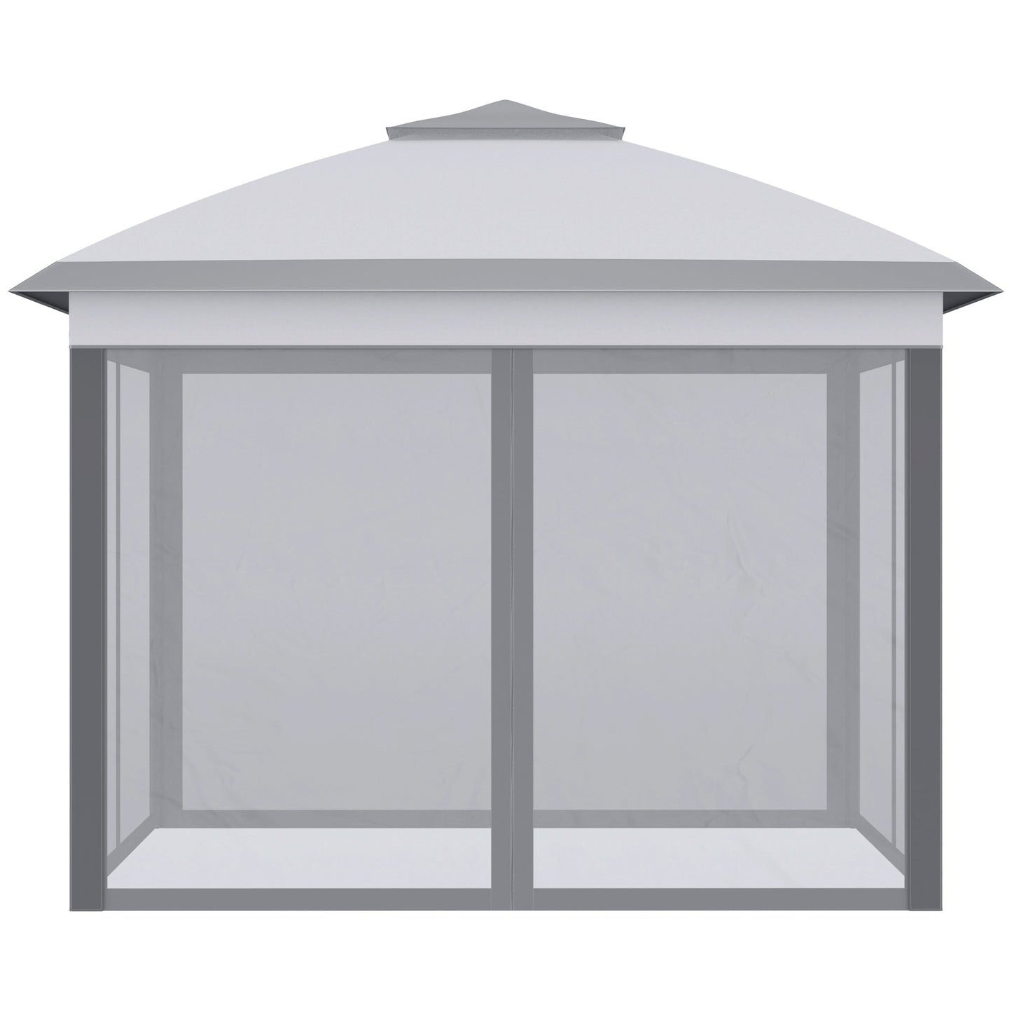 11' x 11' Double Roof Pop Up Gazebo with Mesh Walls and Carry Bag, Gray Pop Up Canopies   at Gallery Canada