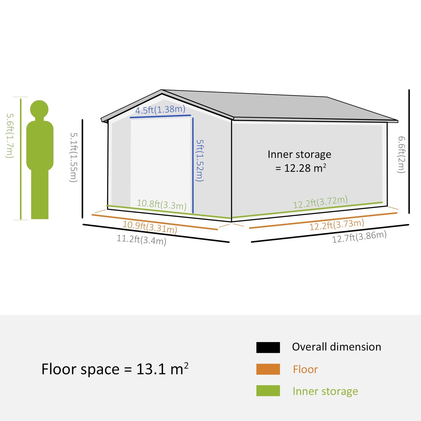 11' x 13' Practical Backyard Garden Storage Tool Shed Double Sliding Door 4 Ventilation Slots, Yellow Sheds   at Gallery Canada