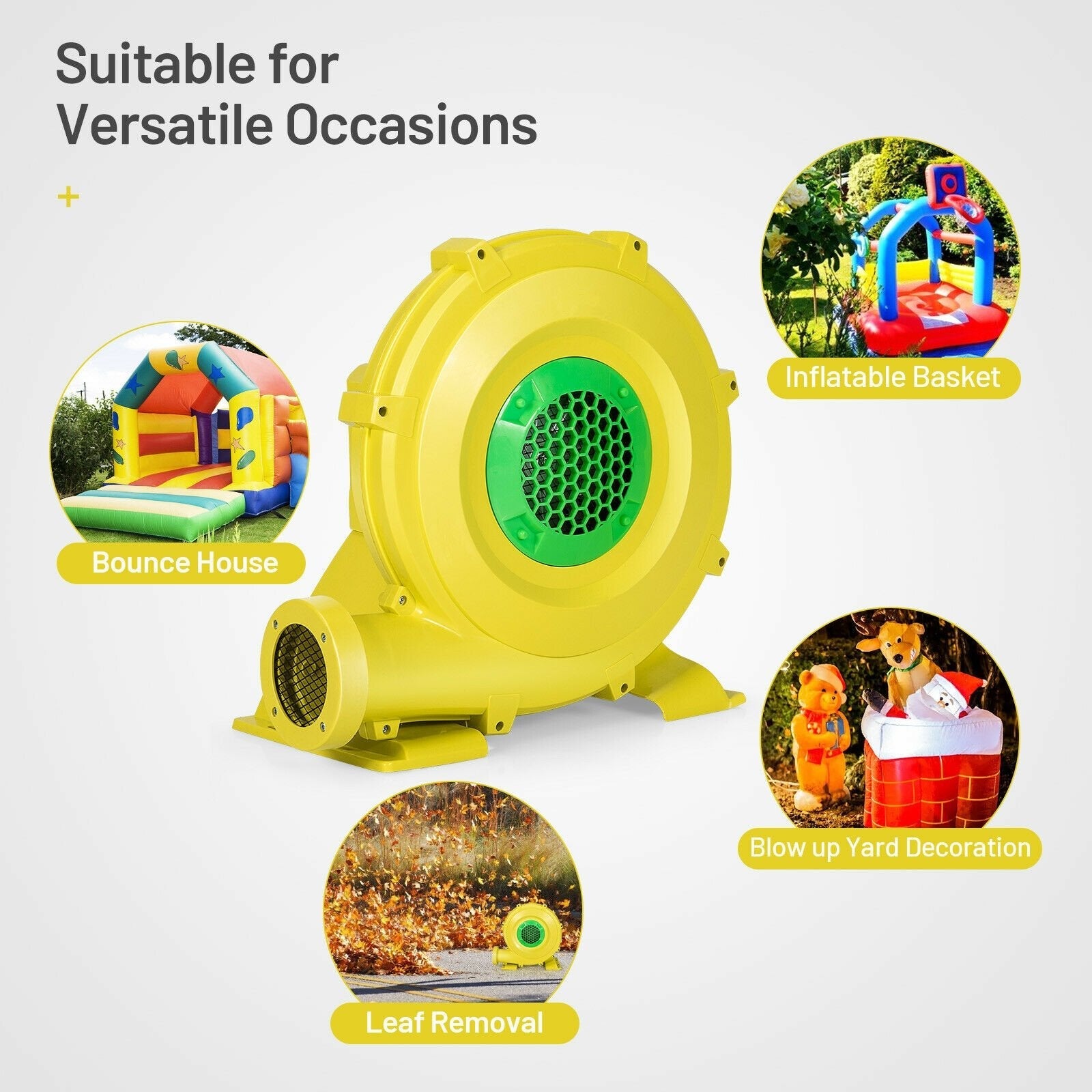 1100W Air Blower Inflatable Blower for Inflatable Bounce House, Yellow Air Blowers   at Gallery Canada