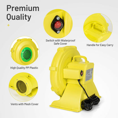 1100W Air Blower Inflatable Blower for Inflatable Bounce House, Yellow Air Blowers   at Gallery Canada