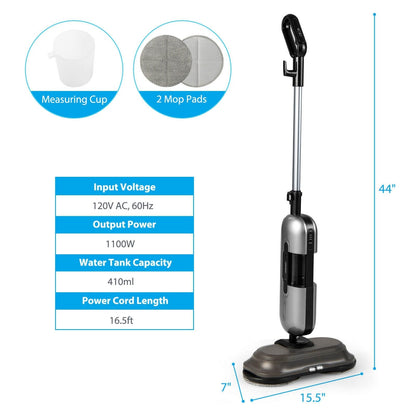 1100W Handheld Detachable Steam Mop with LED Headlights, Gray Vacuums & Cleaners   at Gallery Canada