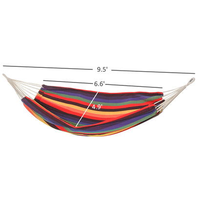 Extra Large 114" Brazilian Style Cotton Hammock with Carry Bag, Rainbow Stripe Hammock Swings   at Gallery Canada