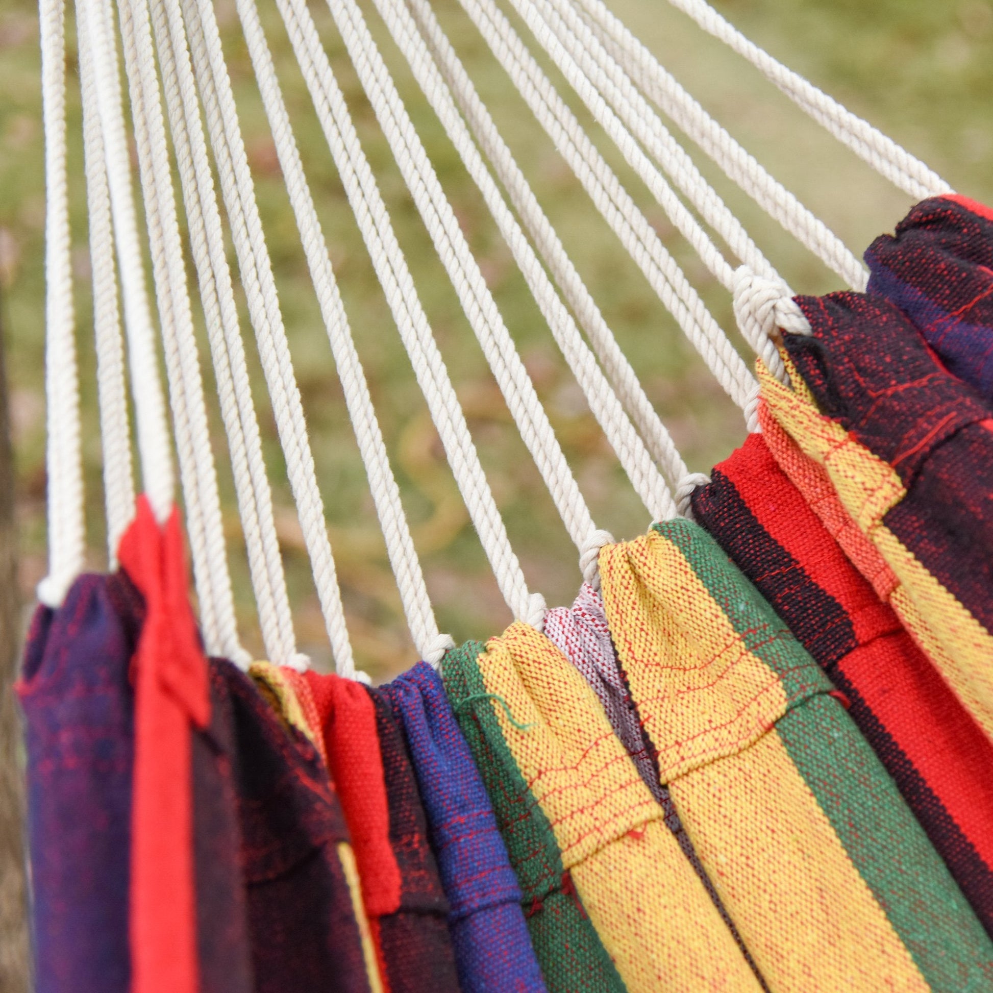 Extra Large 114" Brazilian Style Cotton Hammock with Carry Bag, Rainbow Stripe Hammock Swings   at Gallery Canada