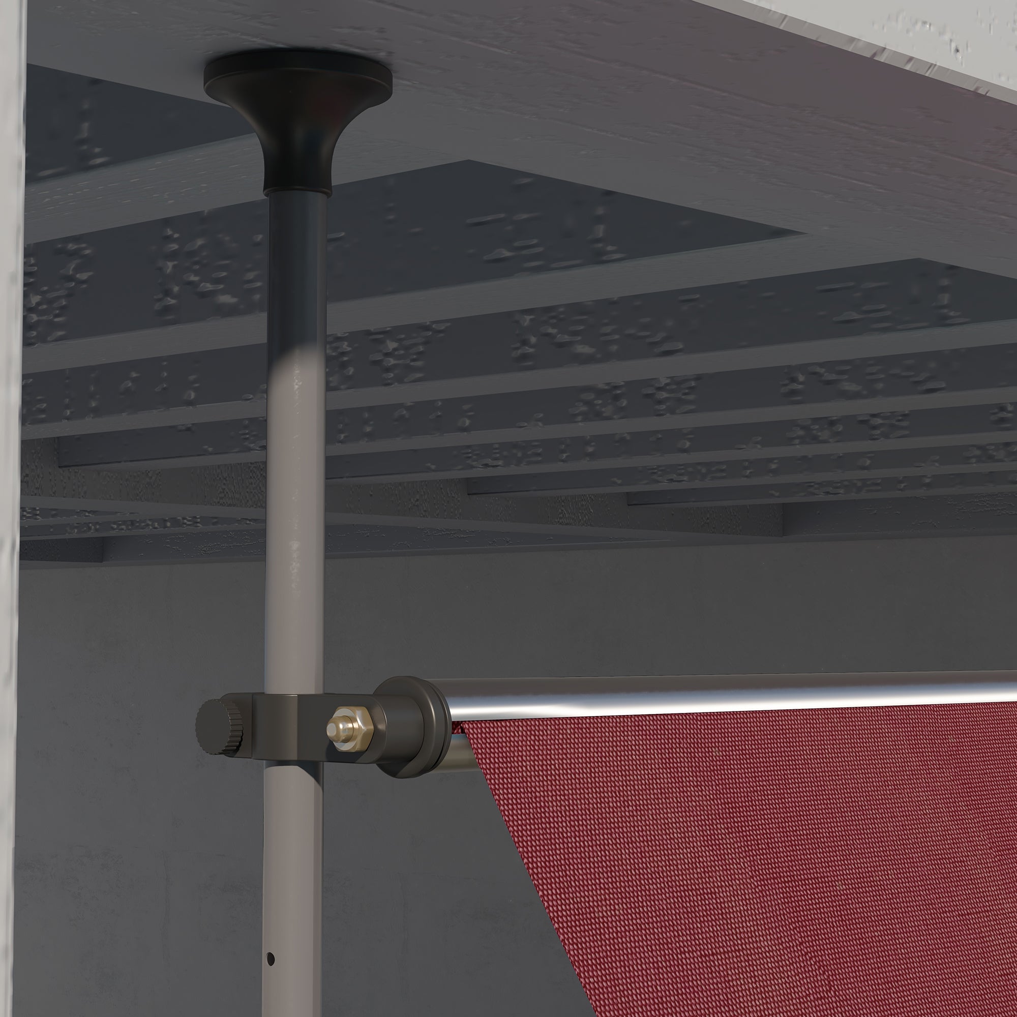 11.5' x 4' Manual Retractable Awning, Non-Screw Freestanding Patio Awning, UV Resistant, for Window or Door, Wine Red Patio Awnings   at Gallery Canada