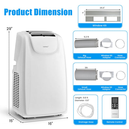 11500 BTU Dual Hose Portable Air Conditioner with Remote Control, White Portable Air Conditioners   at Gallery Canada