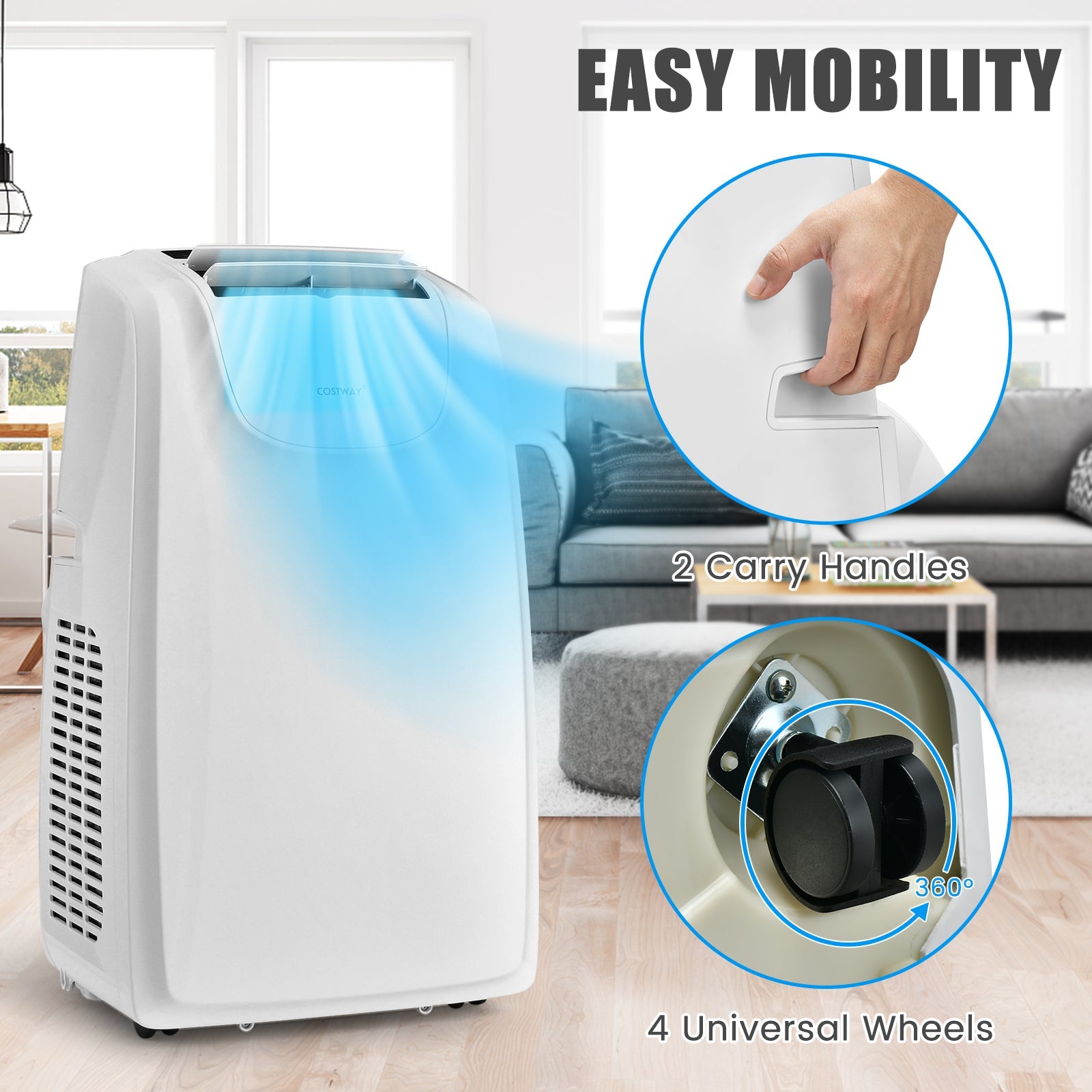 11500 BTU Dual Hose Portable Air Conditioner with Remote Control, White Portable Air Conditioners   at Gallery Canada