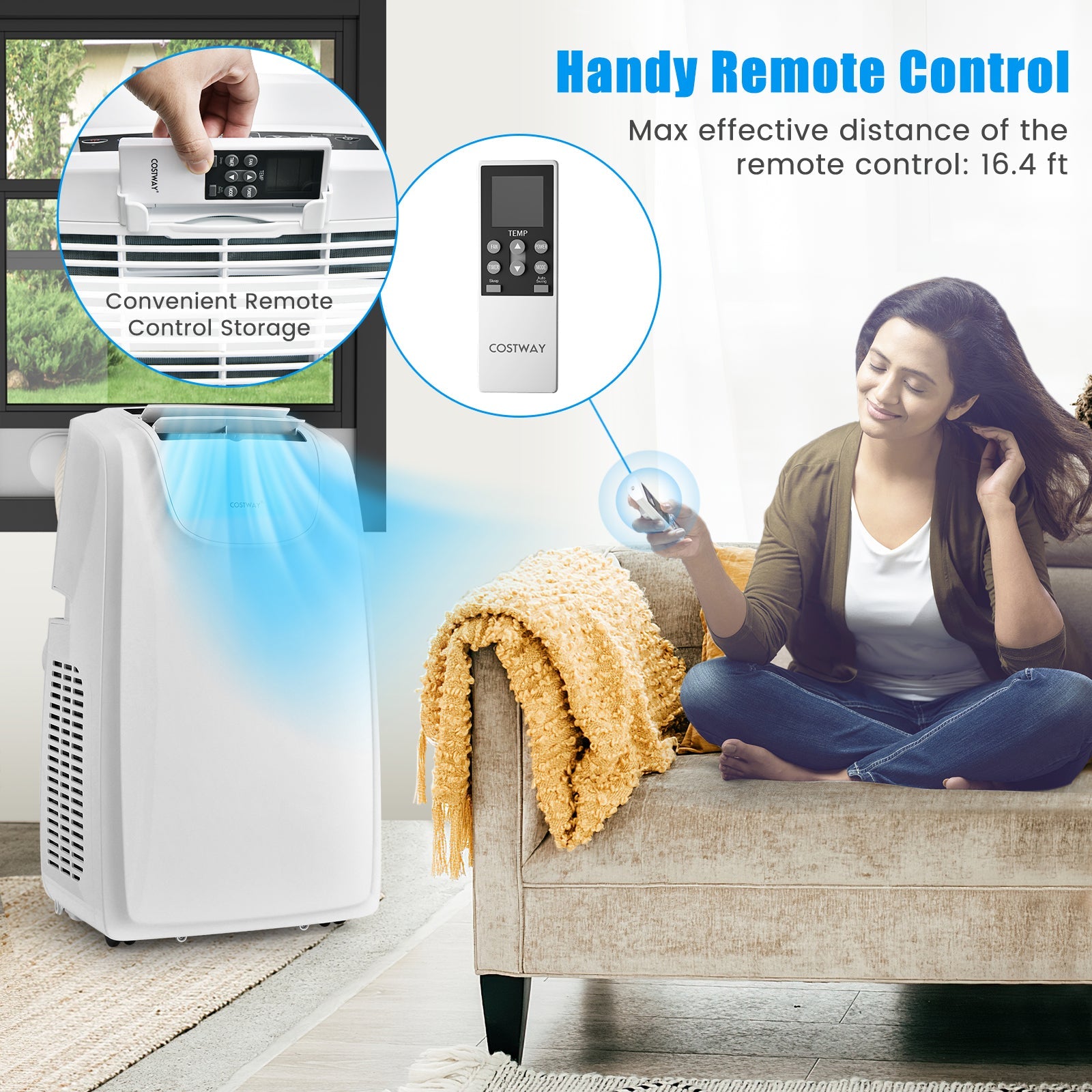 11500 BTU Dual Hose Portable Air Conditioner with Remote Control, White Portable Air Conditioners   at Gallery Canada