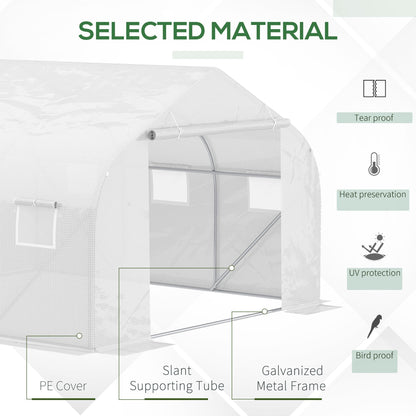 11.5'x9.8'x6.6' Portable Walk-In Tunnel Greenhouse Garden Warm House - White Tunnel Greenhouses   at Gallery Canada