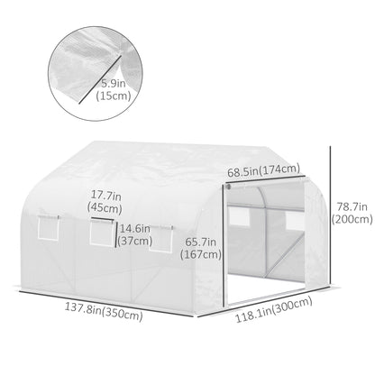 11.5'x9.8'x6.6' Portable Walk-In Tunnel Greenhouse Garden Warm House - White Tunnel Greenhouses   at Gallery Canada