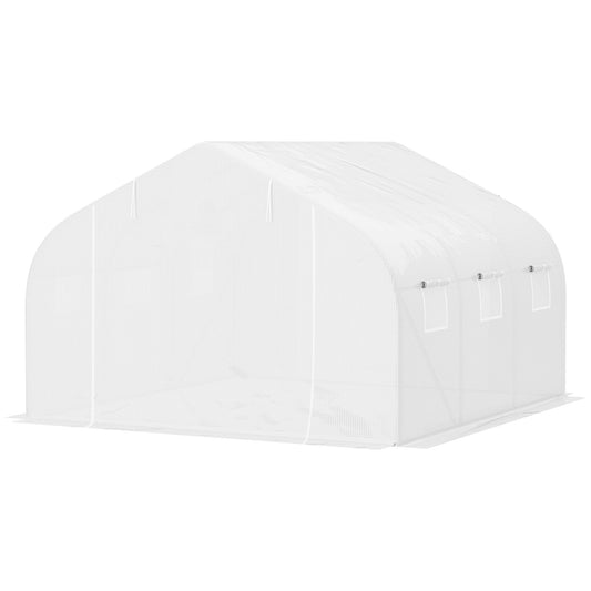 11.5'x9.8'x6.6' Portable Walk-In Tunnel Greenhouse Garden Warm House - White - Gallery Canada