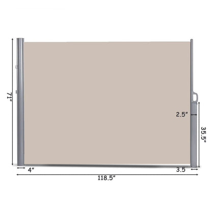 118.5 x 71 Inch Patio Retractable Folding Side Awning Screen Outdoor Shades   at Gallery Canada