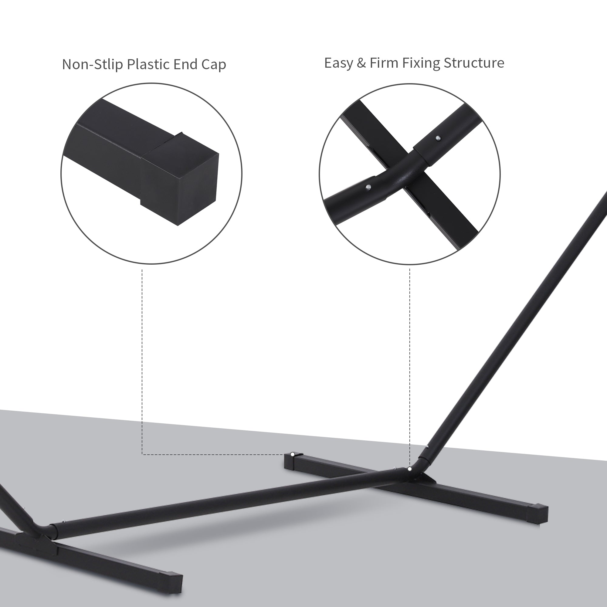 11.8'L Hammock Stand Extra Long Heavy Duty Straight Pole Day Bed Swing Metal Frame Simple Set Up Garden Outdoor Camping Picnic Use Black Hammock Stands   at Gallery Canada