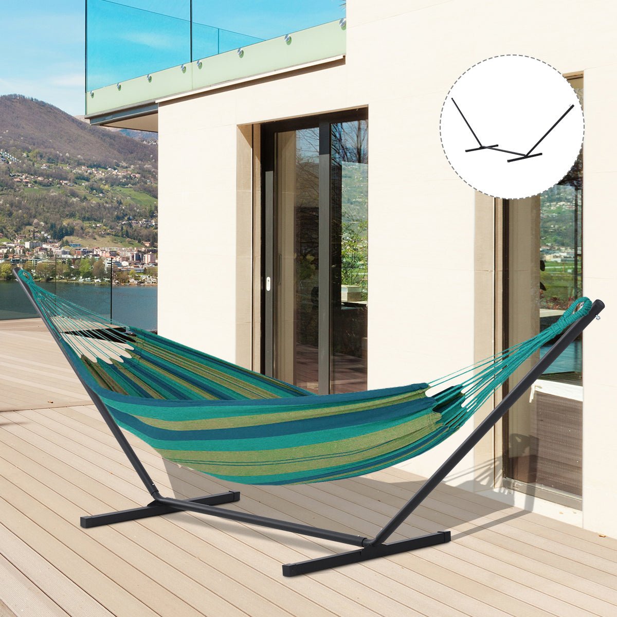 11.8'L Hammock Stand Extra Long Heavy Duty Straight Pole Day Bed Swing Metal Frame Simple Set Up Garden Outdoor Camping Picnic Use Black Hammock Stands   at Gallery Canada