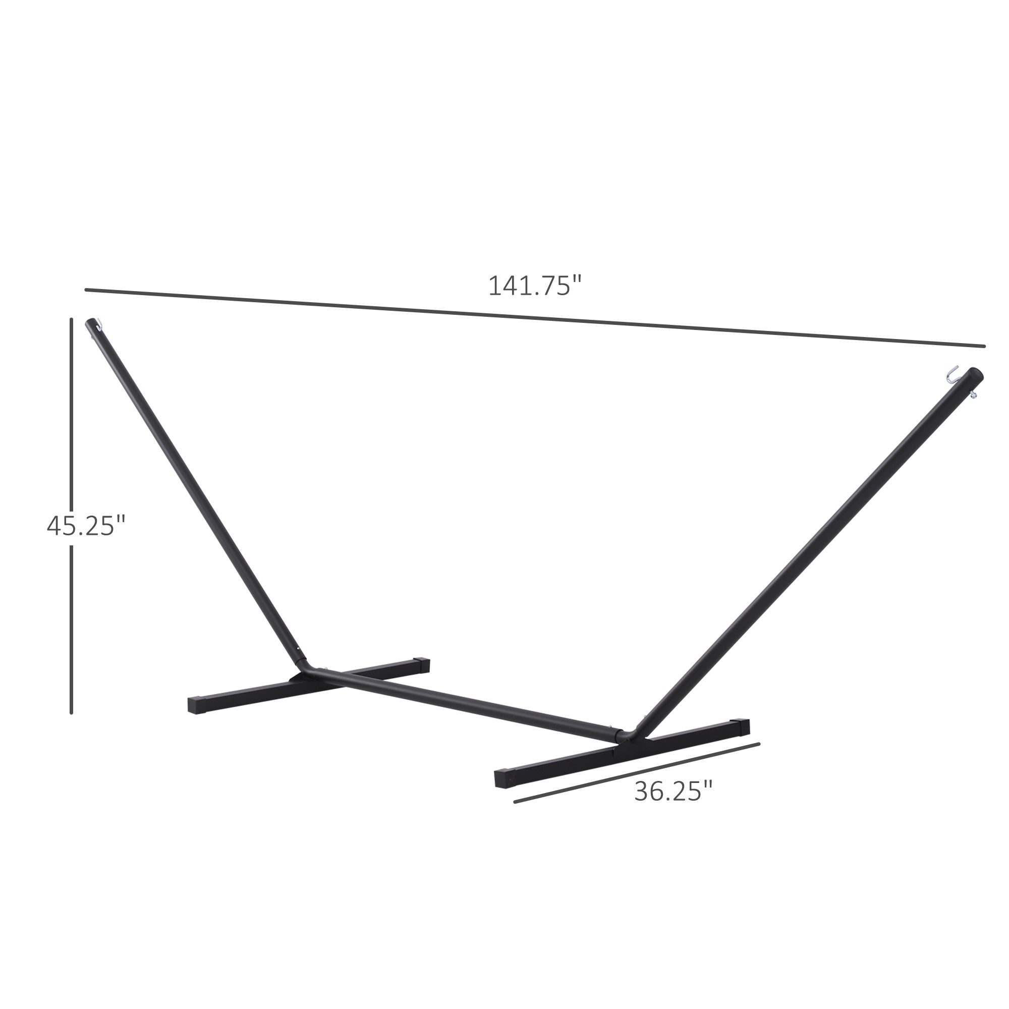 11.8'L Hammock Stand Extra Long Heavy Duty Straight Pole Day Bed Swing Metal Frame Simple Set Up Garden Outdoor Camping Picnic Use Black Hammock Stands   at Gallery Canada