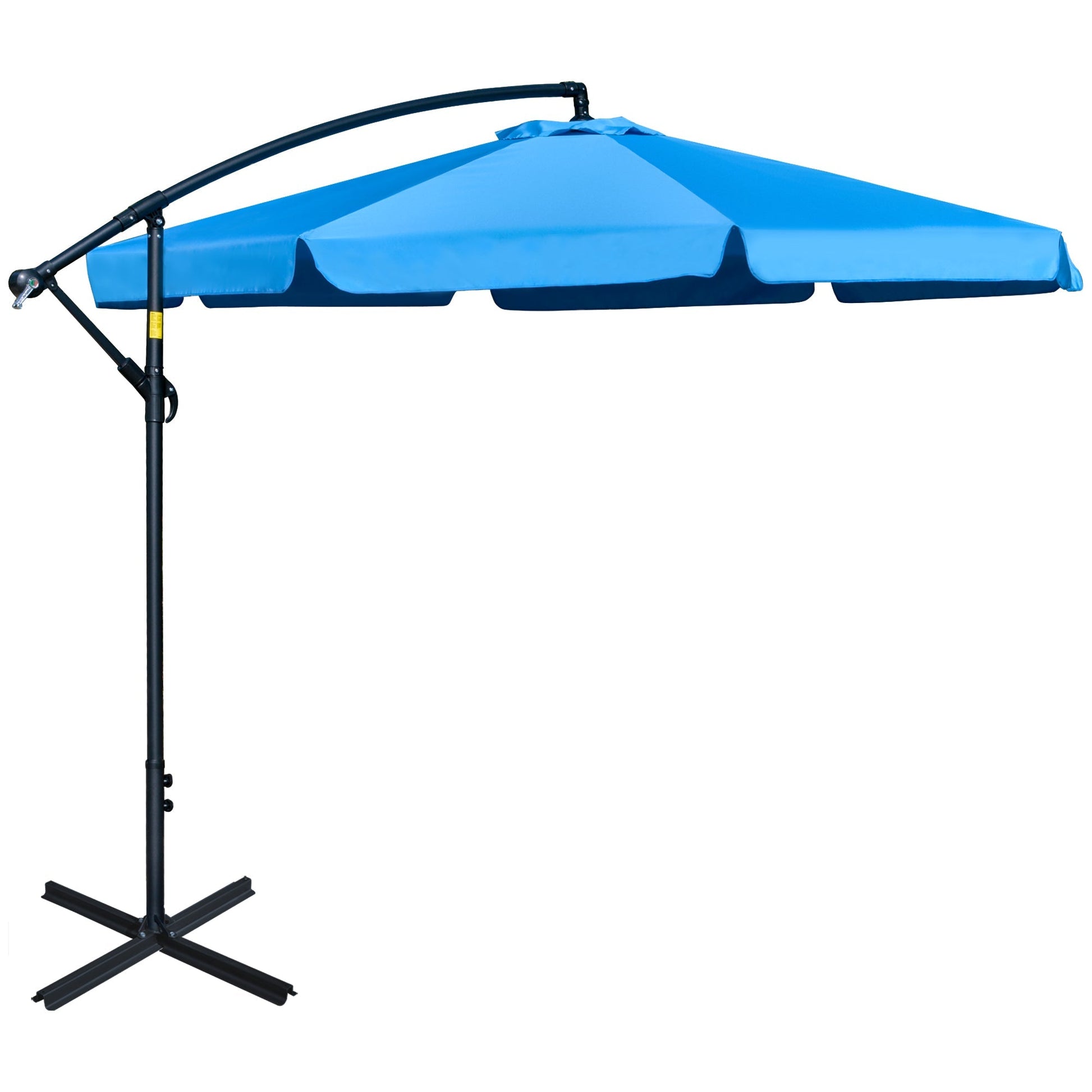 11FT Offset Hanging Patio Umbrella Cantilever Umbrella with Easy Tilt Adjustment, Cross Base and 8 Ribs for Backyard, Poolside, Lawn and Garden, Blue Cantilever Umbrellas Blue  at Gallery Canada