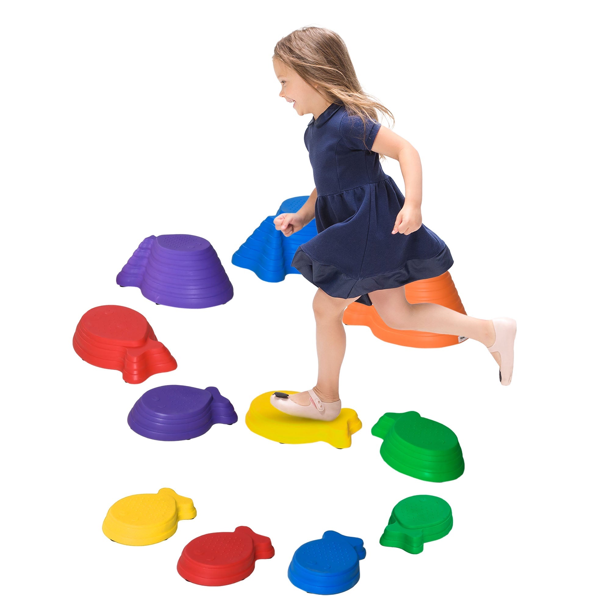 11pcs Balance Stepping Stones for Kids, Fish Style Non-slip Obstacle Course, Larger Size Stackable Balance Blocks Indoor Outdoor Gym Sets & Swings Multi Colour  at Gallery Canada