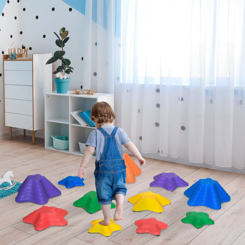 Larger Balance Stepping Stones for Kids, Non-slip, Stackable, Starfish Style, Multi Colour