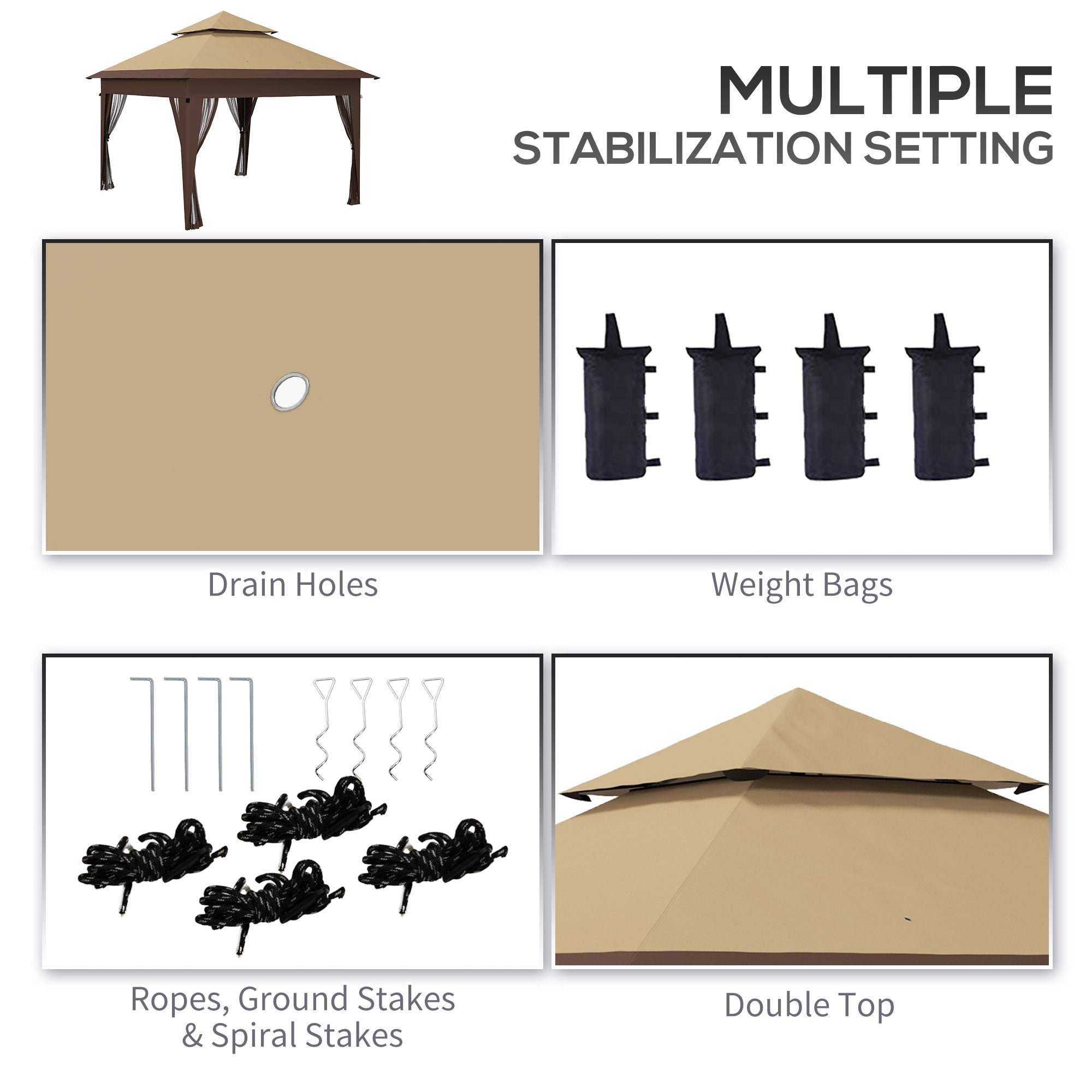 11x11FT Pop Up Canopy with 1-Button Push, Mosquito Netting, Carry Bag, Sandbags, Height Adjustable Instant Shelter Pop Up Canopies   at Gallery Canada