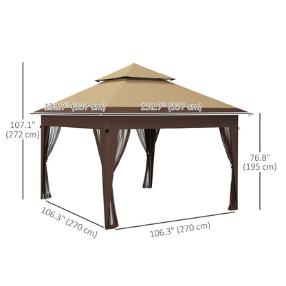 11x11FT Pop Up Canopy with 1-Button Push, Mosquito Netting, Carry Bag, Sandbags, Height Adjustable Instant Shelter Pop Up Canopies   at Gallery Canada