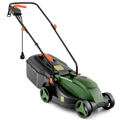 12-AMP 13.5 Inch Adjustable Electric Corded Lawn Mower with Collection Box, Green Lawn Care Tools   at Gallery Canada