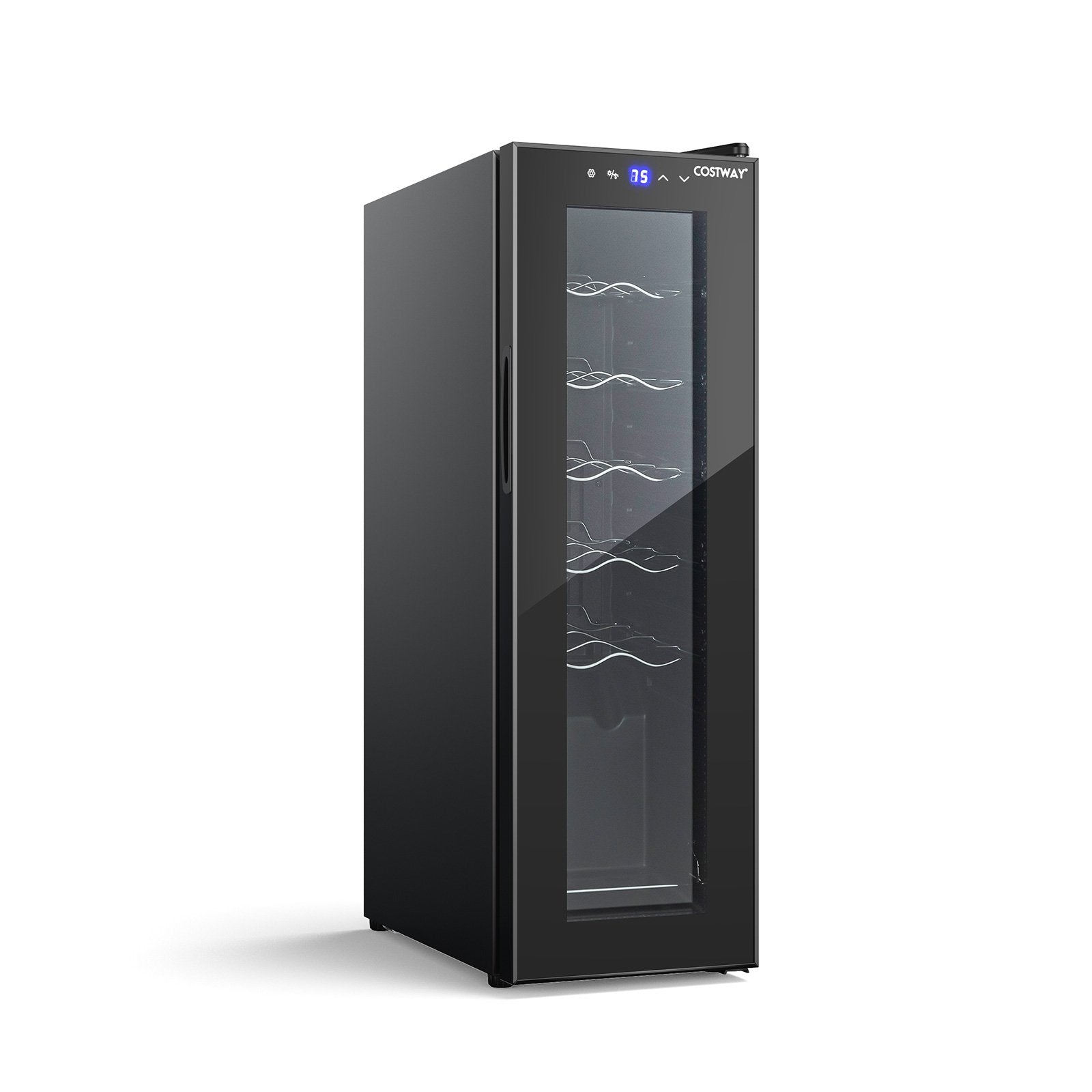 12 Bottle Compressor Wine Cooler Refrigerator, Black Wine & Beverage Coolers   at Gallery Canada