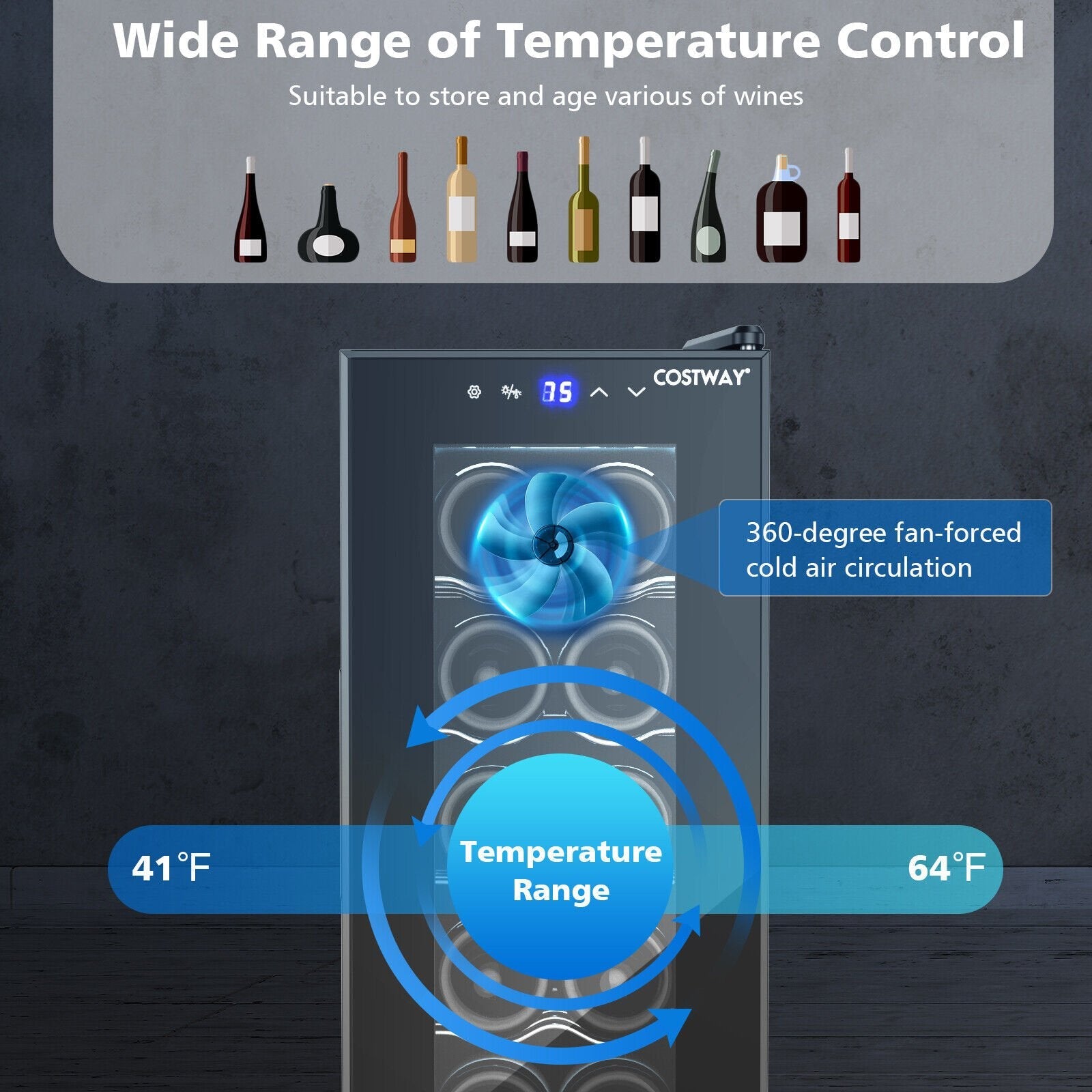 12 Bottle Compressor Wine Cooler Refrigerator, Black Wine & Beverage Coolers   at Gallery Canada