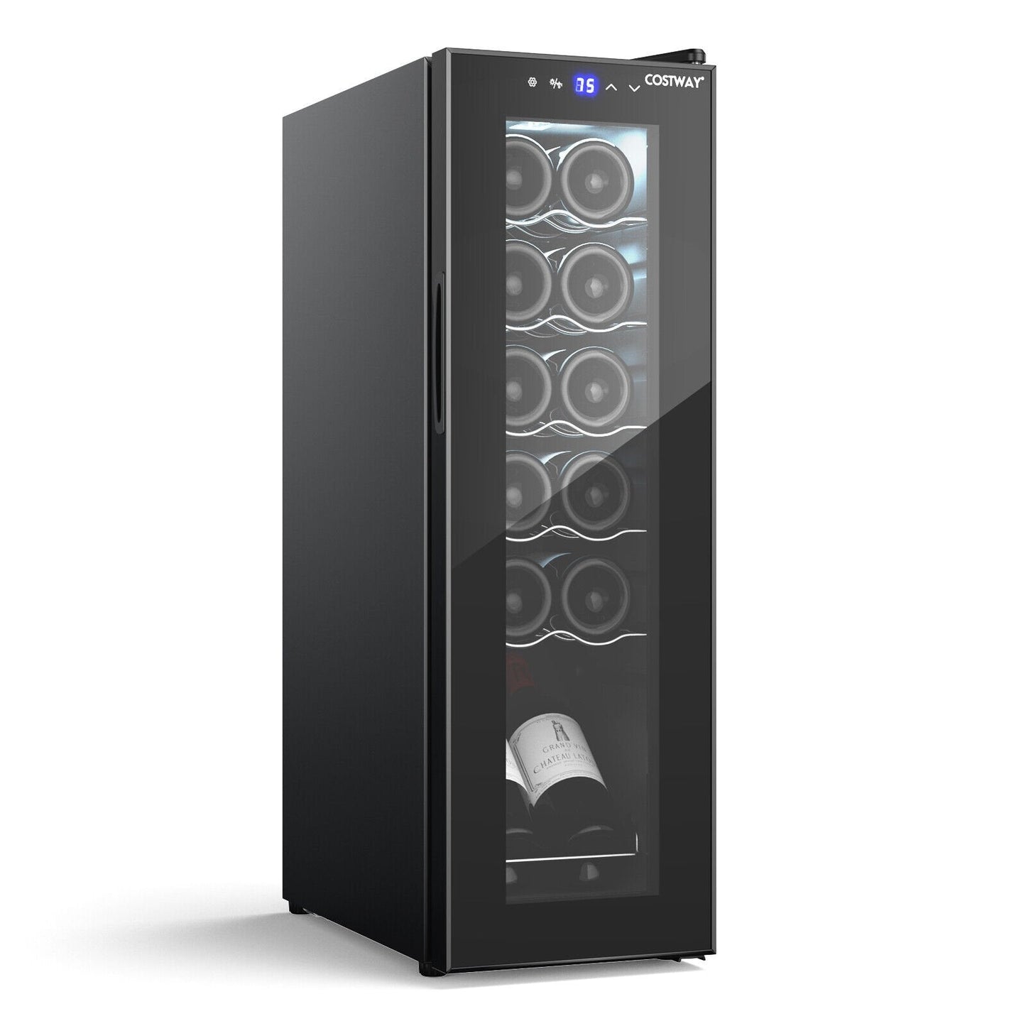 12 Bottle Compressor Wine Cooler Refrigerator, Black Wine & Beverage Coolers   at Gallery Canada