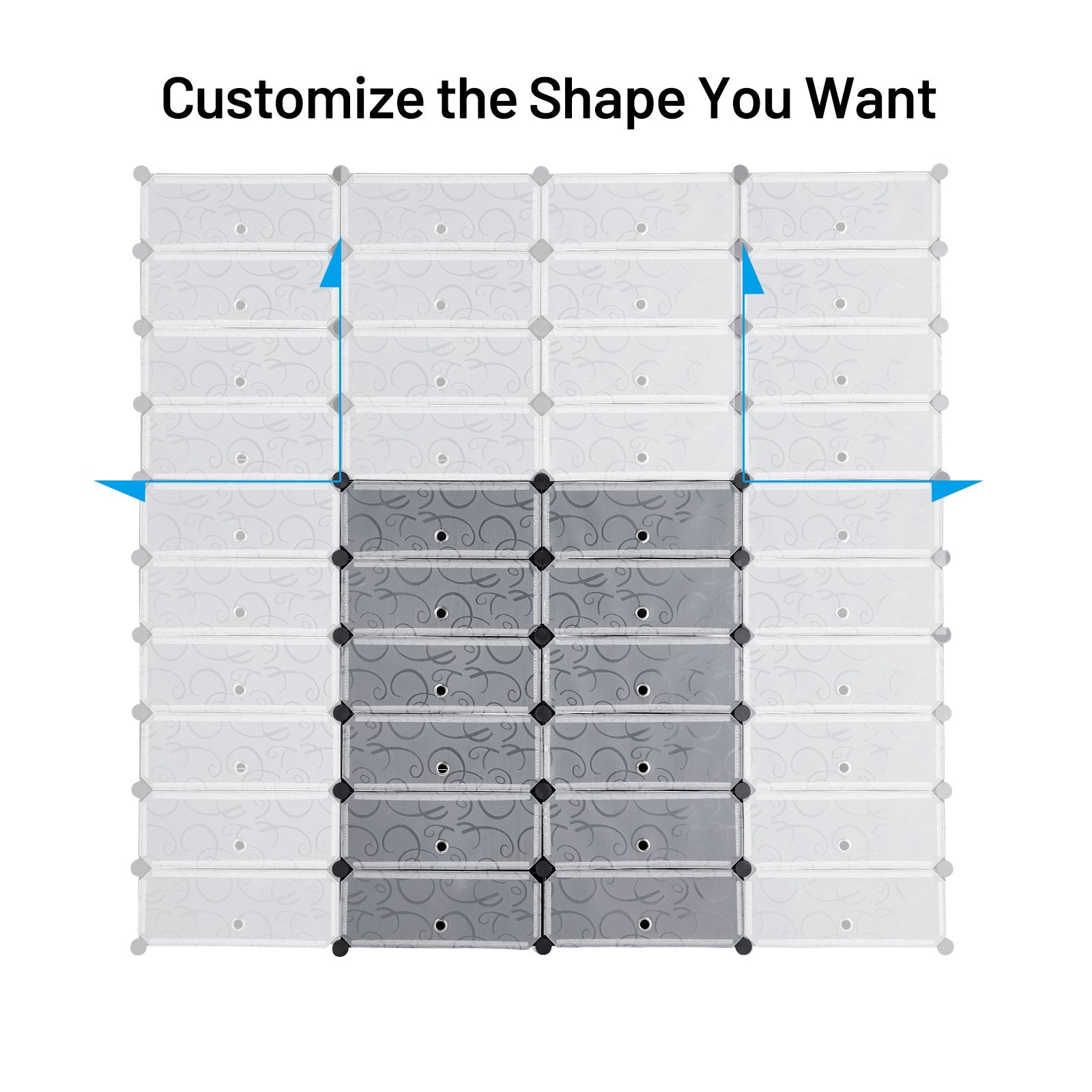 12-Cube DIY Portable Plastic Shoe Rack with Transparent Doors, Black Shoe Racks & Storage Benches   at Gallery Canada