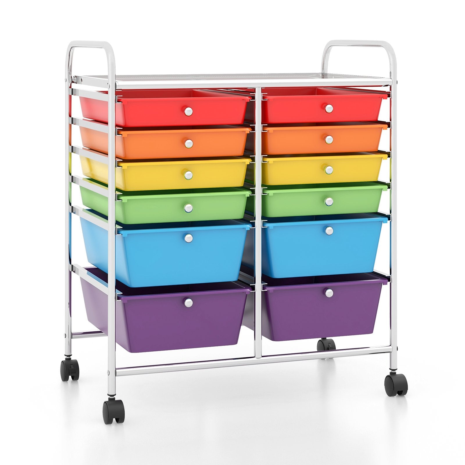 12 Drawers Rolling Cart Storage Scrapbook Paper Organizer Bins, Multicolor File Cabinets   at Gallery Canada