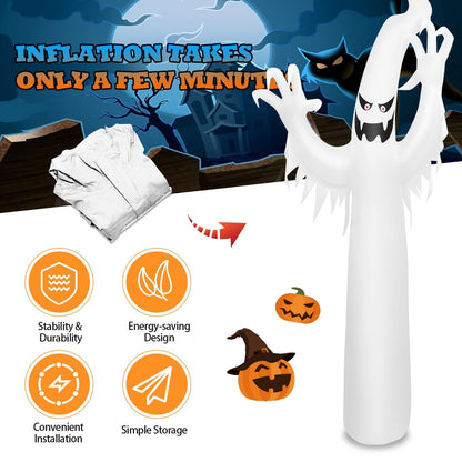 12 Feet Halloween Inflatable Decoration with Built-in LED Lights, White Halloween   at Gallery Canada