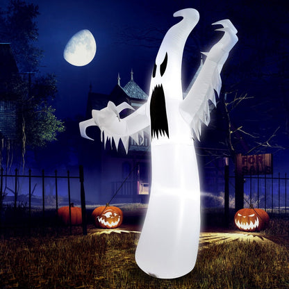 12 Feet Halloween Inflatable Ghost with LED Lights, White Halloween   at Gallery Canada